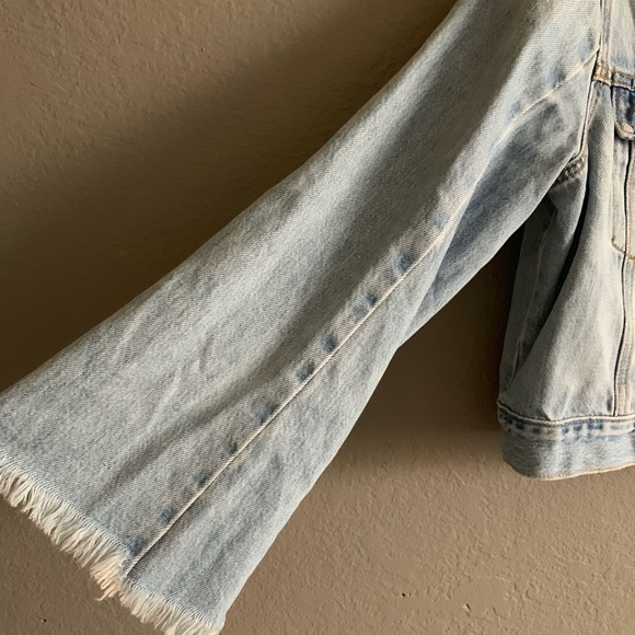 NOBODY DENIM CROPPED JACKET WITH FLARED OUT SLEEVE - Picture 4 of 4